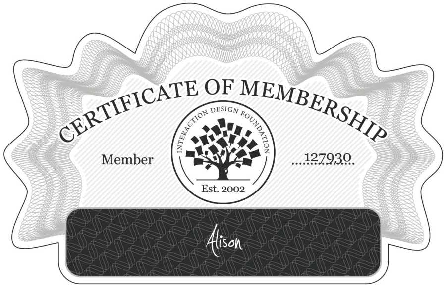 Alison: Certificate of Membership IxDF